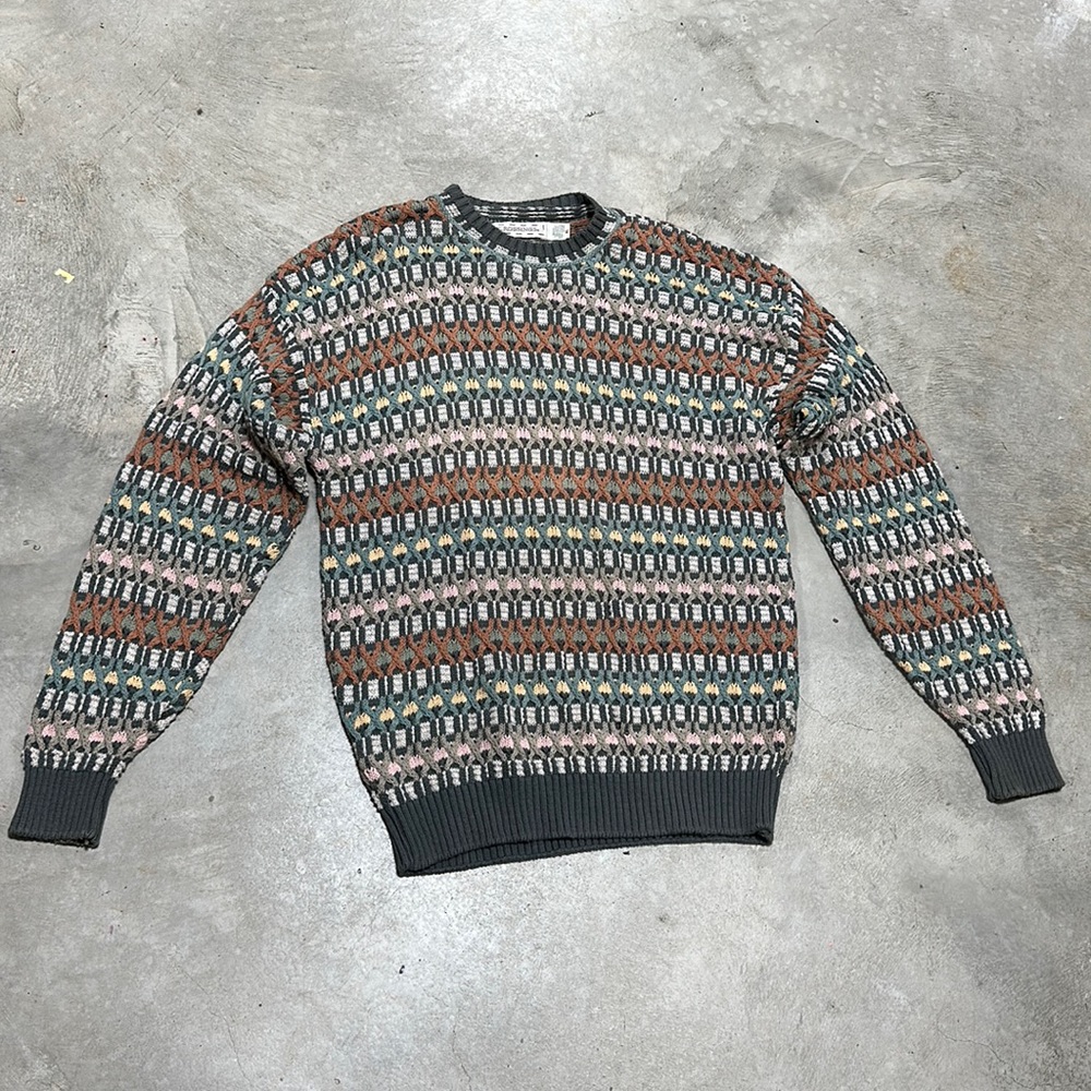 Green with multi color design vintage / Size XL / Crossings‎ design / R-65